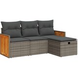  4-dijelni set vrtnih sofa od poliratana s jastucima sivi | shoptok.hr