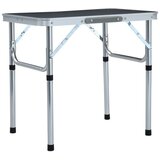  Zložljiva miza za kampiranje siva iz aluminija 60x45 cm | Shoptok.si