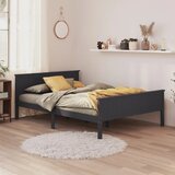 Maison Chic Posteljni okvir - Dvoposteljna postelja - Zakonska postelja siv iz trdne borovine 140x200 cm-J15036, (21759627) | Shoptok.si