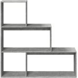 Pregrada regal za knjige 3 razine sivi 123x29x123 cm drveni | shoptok.hr