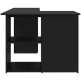  Kutni radni stol crni 145 x 100 x 76 cm od iverice | shoptok.hr