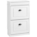 SoBuy vitrina za čevlje zložljiva vrata bel učinek staranega lesa 54x24x82cm, (5000009230) | Shoptok.si