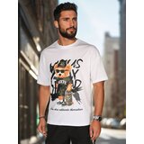 DStreet T-shirt męski z nadrukiem biały | Shoptok.si