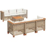  7-dijelni set vrtnih sofa od poliratana s jastucima bež 55 x 55 x 36 cm | Shoptok.si