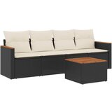 Maison Chic Seti vrtnega pohištva - Vrtna garnitura - Vrtni pohištvo set 5-delna z blazinami črn poli ratan, (21821148) | Shoptok.si
