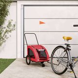 vidaXL prikolica za bicikl za ljubimce crvena od tkanine i željeza | shoptok.hr