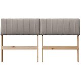  Tapecirani uzglavlje Sivo-smeđa 140 cm Čvrsto borovo drvo | shoptok.hr