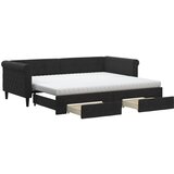  The Living Store Izvlečna dnevna postelja s predali črna 90x200 cm žamet - Izvlečna Dnevna Postelja, (21488909) | Shoptok.si