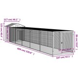  Kavez za kokoši s igralištem antracit 117x609x123 cm čelični | shoptok.hr