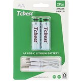 TCBEST punjiva baterija R6 (aa) 750 mah sa soketom type c + usb a kabal 2 x type c (2 kom) | ePonuda.com