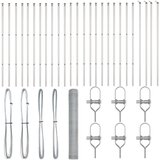 vidaXL Šesterokutna Ograda 1.2x50 m Pocinčan Čelik, Stupovi Ograde 13 kom Ø32 mm 170 cm Pocinčan Čelik | shoptok.hr