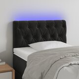 vidaXL LED posteljno vzglavje črno 80x7x78/88 cm žamet Cene