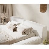 Maison de Rêve Kremno bela oblazinjena zakonska postelja s prostorom za shranjevanje z letvenim dnom 160x200 cm Voliera – | Shoptok.si