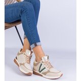 Gemre Beige women's sneakers with hidden wedge Ninella | Shoptok.si
