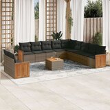 vidaXL 12-dijelni set vrtnih sofa od poliratana s jastucima sivi | shoptok.hr