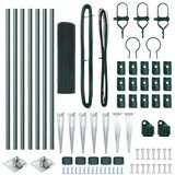 vidaXL komplet stebrov za ograjo 2 kosa Zelena | Shoptok.si