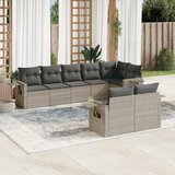Maison Chic Seti vrtnega pohištva - Vrtna garnitura - Vrtni pohištvo set 8-delna z blazinami sv. siv poli ratan, (21799218) | Shoptok.si