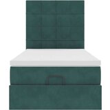 vidaXL Otomanski posteljni okvir z vzmetnicami zelen 100x200cm žamet | Shoptok.si