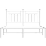 vidaXL Metalni okvir za krevet s uzglavljem bijeli 140 x 190 cm | shoptok.hr