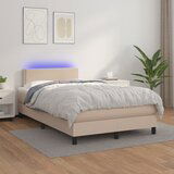 The Living Store Box spring postelja z vzmetnico LED kapučino 120x200 cm - Box Spring Postelja, (21512786) Cene