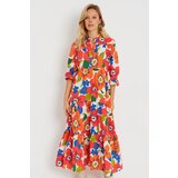 Cool & Sexy Women's Patterned Loose Mini Dress Orange | Eponuda.ba