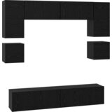vidaXL Komplet TV omaric s polico Drugo 8 pcs Črni hrast 80 x 30 x 30 cm | Shoptok.si