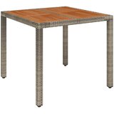 3-dijelni bistro set od poliratana s jastucima sivi Siva 90 cm table length | shoptok.hr