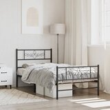 vidaXL Metalni okvir kreveta uzglavlje i podnožje crni 75x190 cm Cijene