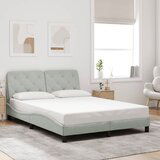 Maison Chic Posteljni okvir - Dvoposteljna postelja - Zakonska postelja brez vzmetnice svetlo siv 120x200 cm žamet-J12465, (21766399) | Shoptok.si