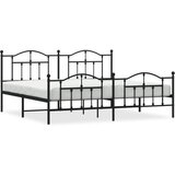 The Living Store Kovinski posteljni okvir z vzglavjem in vznožjem črn 200x200 cm - Posteljni Okvir, (21528059) | Shoptok.si
