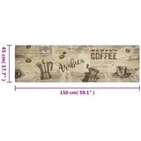  Kuhinjski tepih perivi s natpisom Coffee 45 x 150 cm baršunasti | shoptok.hr