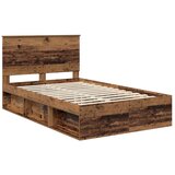  Okvir za krevet s uzglavljem Staro drvo 135 x 190 cm | shoptok.hr
