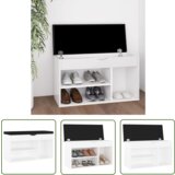The Living Store Klop za čevlje z blazino bela 80x30x47 cm inženirski les - Klop Za Čevlje, (21744352) Cene