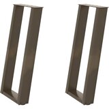  Noge za konzolni stol u obliku slova U, 2 kom, prirodni čelik, 38 x (72-73) cm, čelik | shoptok.hr