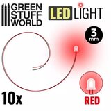 Green Stuff World dip leds - red - 3mm (pack x10) cene