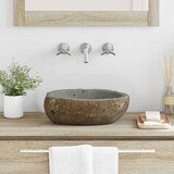 vidaXL Sudoper Svjetlosiva (30-37) x (25-30) x 12 cm Rijeka kamen | shoptok.hr