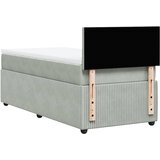  Box spring krevet s madracem svjetlosivi 100x200 cm baršunasti | shoptok.hr