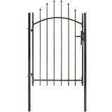 vidaXL Vrtna vrata iz jekla 1x2 m črna, (20708262) | Shoptok.si
