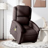 Maison Chic Električni masažni naslanjač - Relax naslanjač s funkcijo vstajanja temno rjav, (22062238) | Shoptok.si