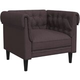 vidaXL Fotelj chesterfield temno rjava tkanina, (21113710) Cene