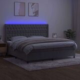  Box spring s madracem LED svjetlosivi 200x200 cm baršun | shoptok.hr