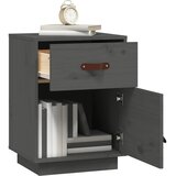  Noćni ormarići 2 kom sivi 40 x 34 x 55 cm od masivne borovine | shoptok.hr