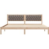  Krevetna konstrukcija s uzglavljem Sivo-smeđa 200 x 200 cm | shoptok.hr