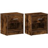  Noćni ormarići 2 kom s ladicama dimljeni hrast 39x28x41 cm | shoptok.hr