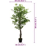  Umjetno stablo fikusa 378 listova 80 cm zeleno | shoptok.hr