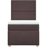 vidaXL Krevet s oprugama i madracem tamnosmeđi 90 x 190 cm od tkanine | shoptok.hr