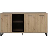 Livetastic Široka Komoda Craft, Črna, Barva Hrasta | Shoptok.si