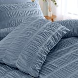 Catherine Lansfield Modra enojna posteljnina iz krepa 135x200 cm Seersucker – | Shoptok.si