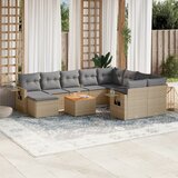 vidaXL 11-dijelni set vrtnih sofa od poliratana s jastucima bež | shoptok.hr