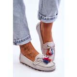 Boto Suede Loafers With Bow And Fringes Gray Dorine | Shoptok.si